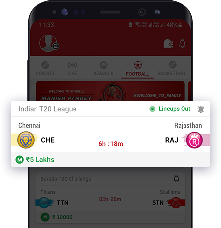Select Match for Football Contests on fantasy app